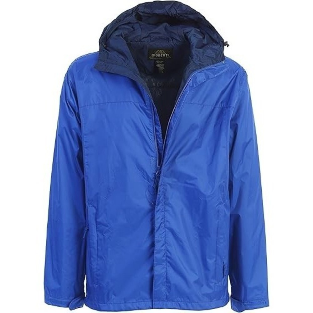 Men's Waterproof Rain Jacket With Mesh Lining‎ and Carrying Bag Royal Blue Large